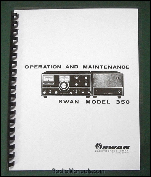 Swan 350 Instruction Manual with 11" X 26" Foldout Schematic - Click Image to Close